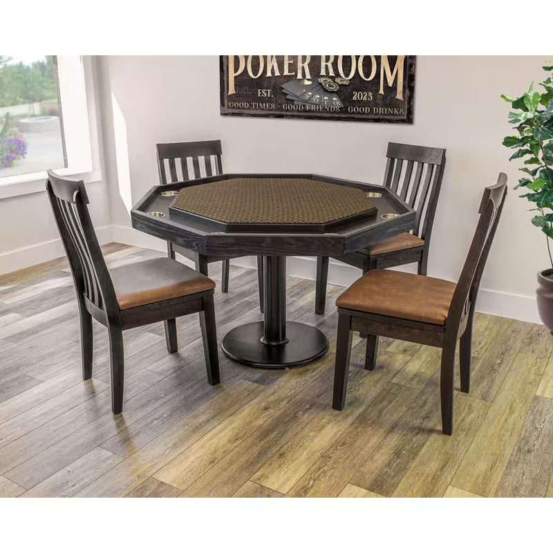 Lost Mill 8 Station Poker Table 1 Quantity in Mocha Oak 1 Pack