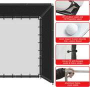 Indoor Golf Simulators Enclosure 10 X 8FT with HD Impact Screen & Durable Aluminum Frame,30 Minutes Quick Setup Golf Simulators Equipment for Home, Backyard & Garage.