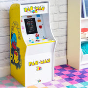 Pac Man Jr Series Free Standing Machine, 3 Games, 8" Liquid Crystal Screen - Arcade Game for Basements, Garages, or Game Rooms