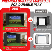 Indoor Golf Simulators Enclosure 10 X 8FT with HD Impact Screen & Durable Aluminum Frame,30 Minutes Quick Setup Golf Simulators Equipment for Home, Backyard & Garage.