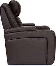Paladin Home Theater Seating, Heat & Massage, Powered Headrest, Powered Lumbar, Italian Leather, Powered Recline, Row of 4 Middle Loveseat, Brown