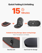 Foldable Poker Table, 8 Player 72 in Folding Casino Leisure Table with Padded Rails and Cup Holders, Oval Portable Game Tables with Felt & Metal Legs, for Texas Holdeem Game and Blackjack