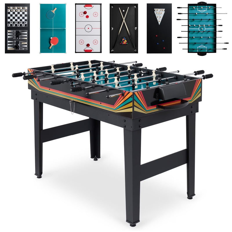 2X4Ft 10-In-1 Combo Game Table Set W/ Hockey, Foosball, Pool, Shuffleboard, Ping Pong - Arcade