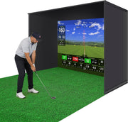 Indoor Golf Simulators Enclosure 10 X 8FT with HD Impact Screen & Durable Aluminum Frame,30 Minutes Quick Setup Golf Simulators Equipment for Home, Backyard & Garage.