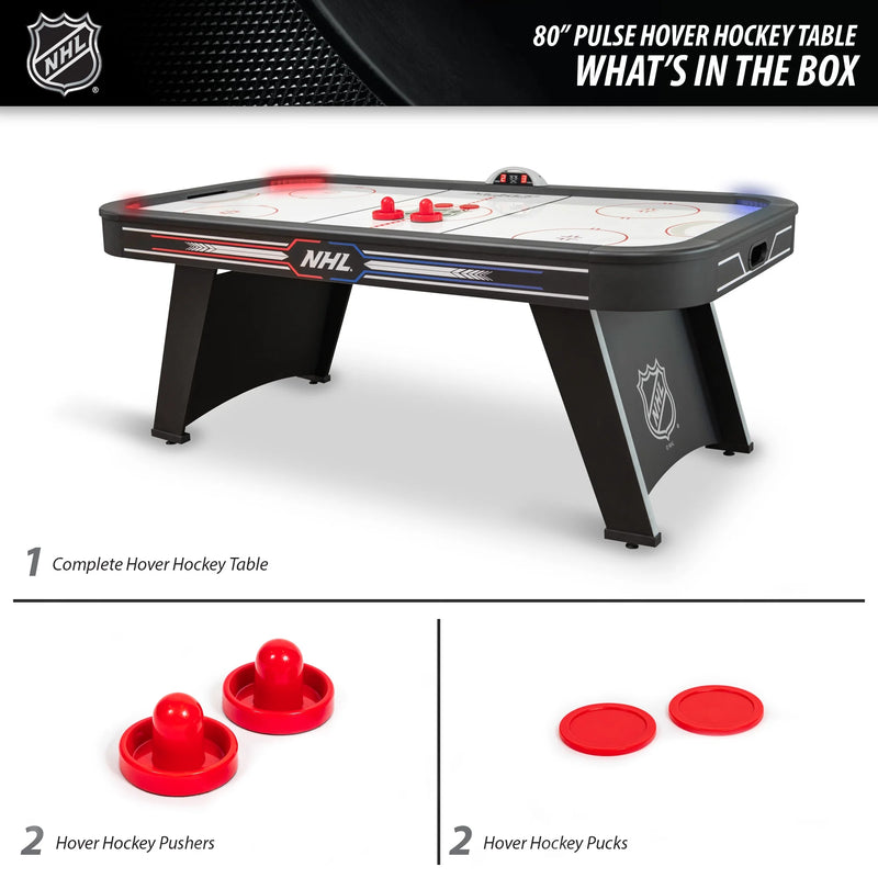 Pulse 80" Indoor Air Hockey Table with LED Scoring and Power Corners