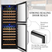 130 Bottle Built-In Dual Zone Wine Refrigerator 24 Inch Width