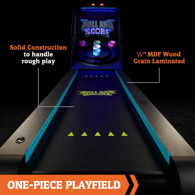 9 Ft. Arcade Roll and Score Game with LED Lights and Electronic Scorer, Black by