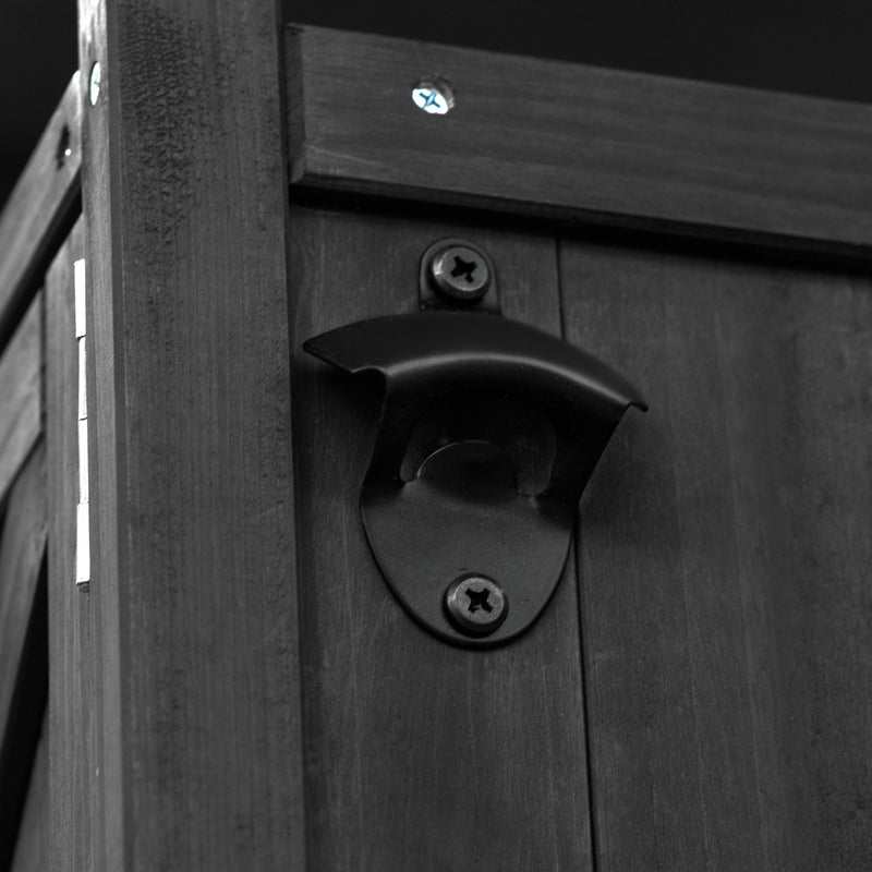 K&K Outdoor Kitchen Island with Rolling Bar Cart and Storage Cabinet