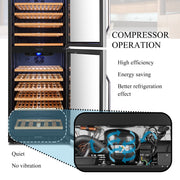 130 Bottle Built-In Dual Zone Wine Refrigerator 24 Inch Width