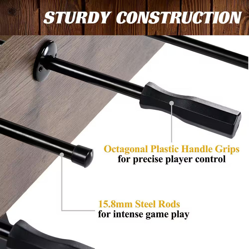 58 In. Coventry Foosball Table, Durable Metal Legs and Stylish Design with Tabletop Sports Soccer Balls