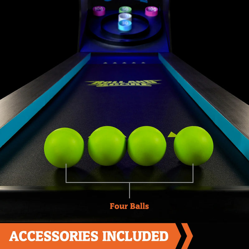 9 Ft. Arcade Roll and Score Game with LED Lights and Electronic Scorer, Black by