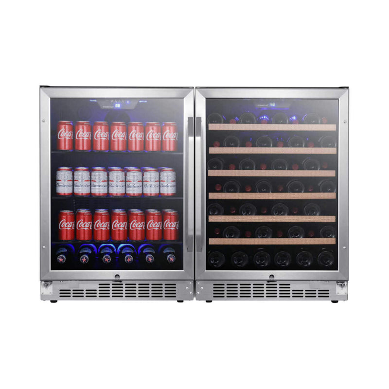 Edgestar 48-Inch Wide Built-In Side-by-Side Wine & Beverage Center With 142 Can & 53 Bottle Capacity (SAK17392)