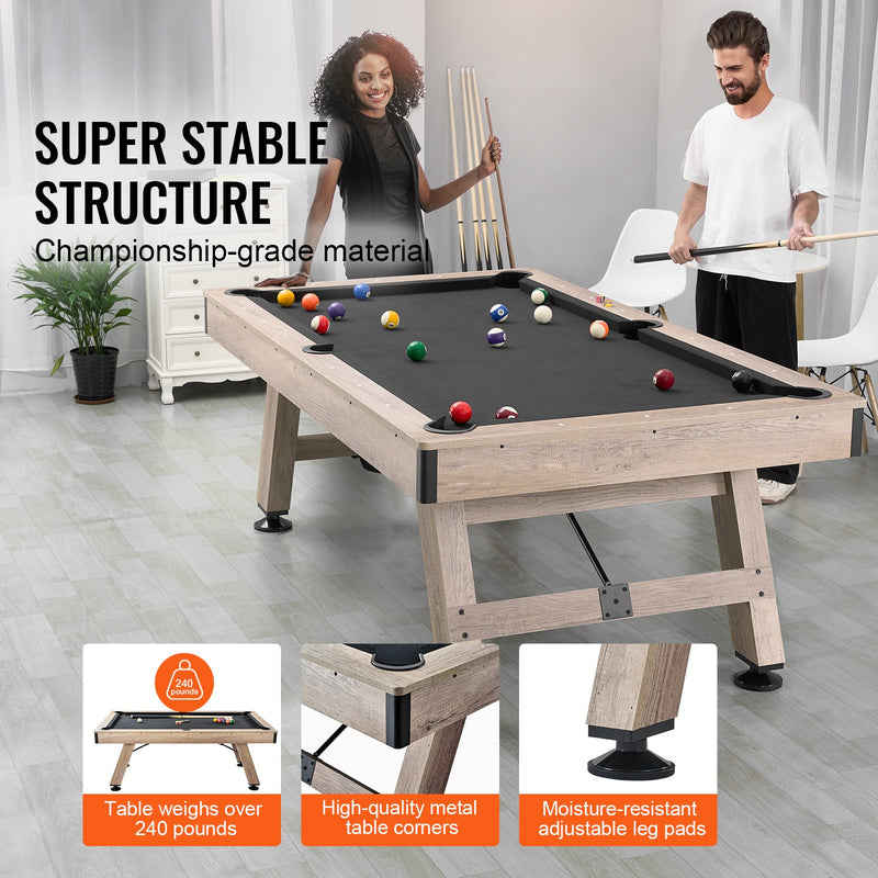 Uimoso 7Ft Billiards Table Pool Table Set Black Cloth for Family Game Room