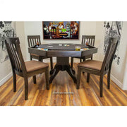 Lost Mill 8 Station Poker Table 1 Quantity in Mocha Oak 1 Pack