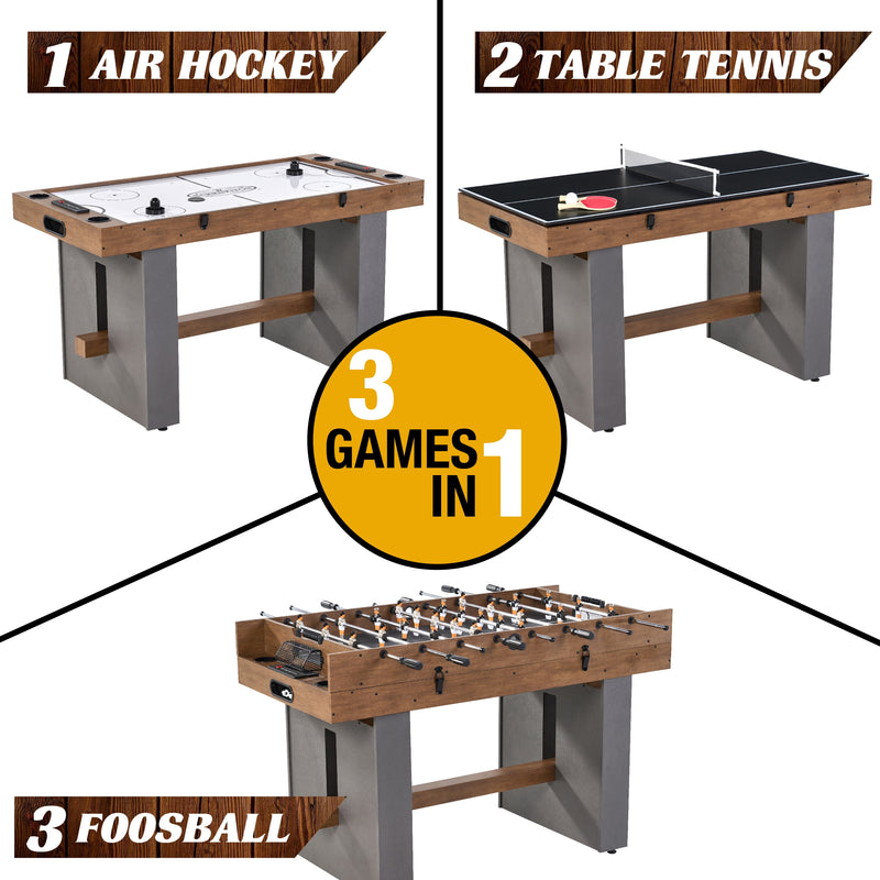 Combo Game Table – Foosball, Air Hockey, Table Tennis & More – Multi Game Table for Home or Game Room by