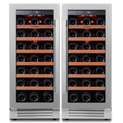 30 Inch Wine Fridge,Built-In or Freestanding Wine Cooler with Digital Temperature Control & Double-Layer Glass Door for Home Office
