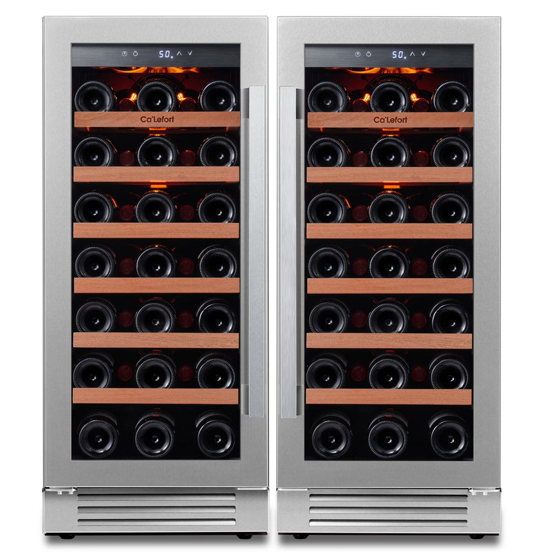 30 Inch Wine Fridge,Built-In or Freestanding Wine Cooler with Digital Temperature Control & Double-Layer Glass Door for Home Office