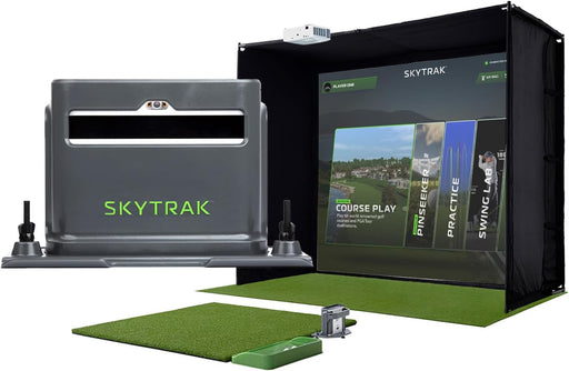 ST+ Golf Simulator – Ultimate Studio Package | Home Golf Simulator with Launch Monitor, Mat, Net & Screen