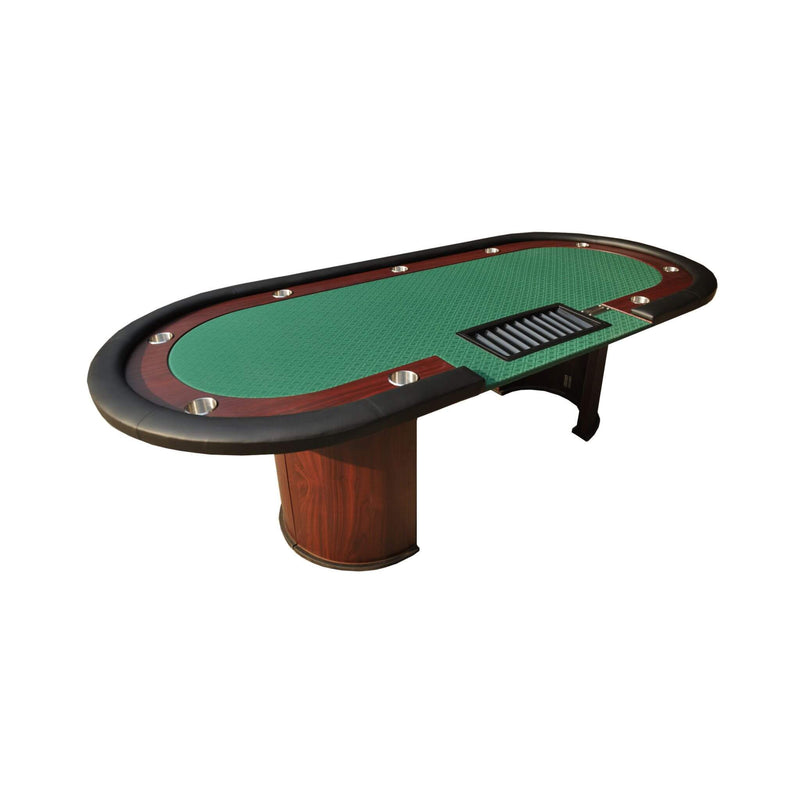 Modern 96-Inch Wooden Poker Table With U Shape Legs, Drop Box And Chips Tray (SAK83109)