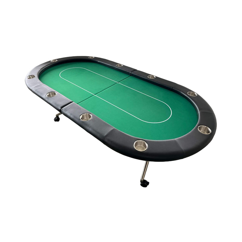 Premium 94-Inch Foldable 10-Player Poker Table With Wheels (SAK43087)