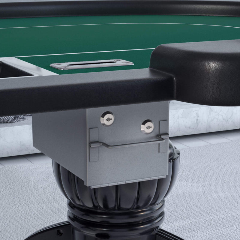 Premium 96-Inch Aura Oval Poker Table With Cup Holders, Chips Tray And Drop Box (SAK31045)